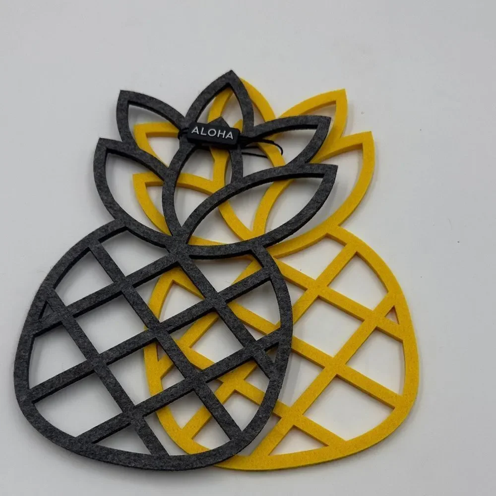 Pineapple Shaped Trivets in Gray and Yellow